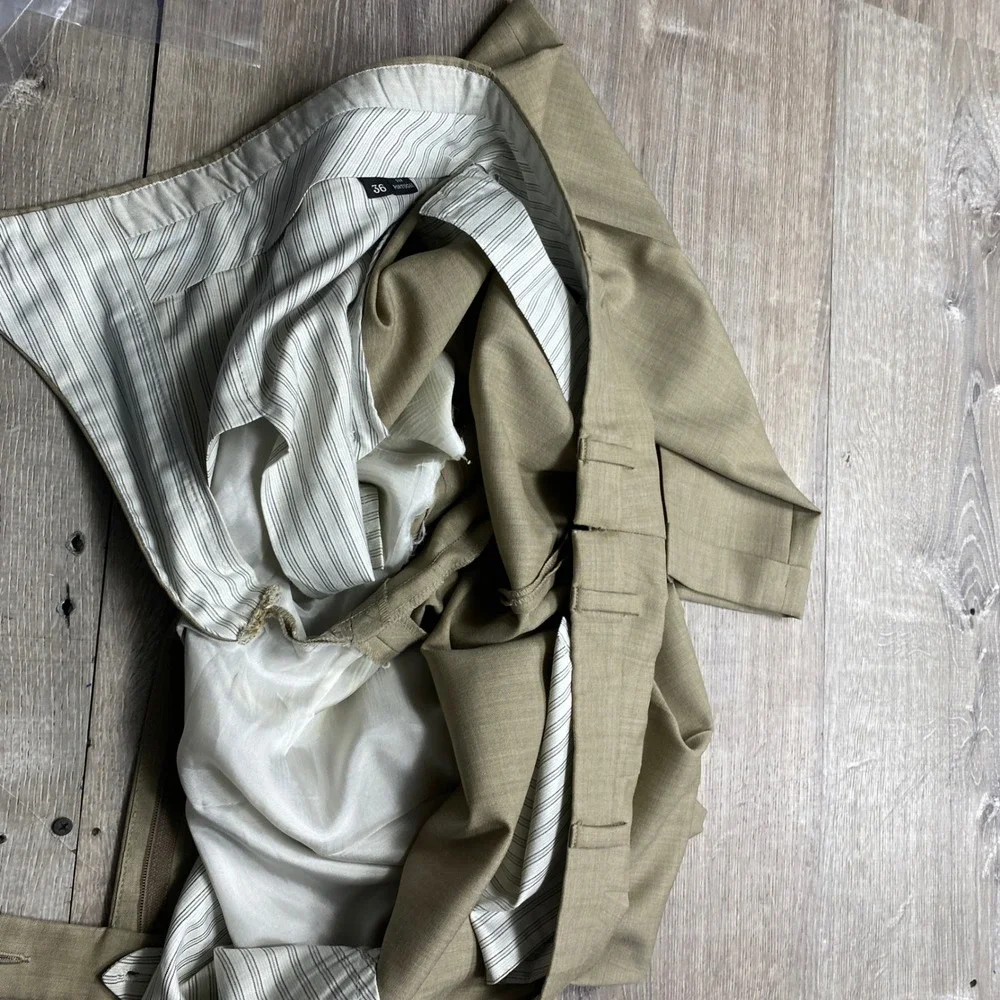 Ermenegildo Zegna Dress Pants Mens 36 Tan Wool Flat Front Luxury Business
